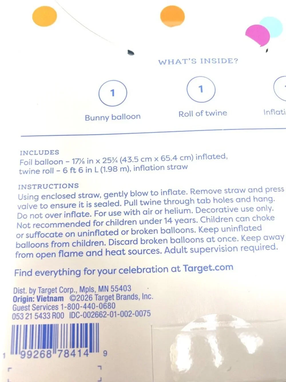 Target Easter Bunny Face Foil Balloon Spritz™ 25.75
